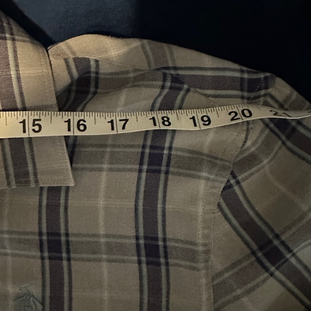 Original Penguin Gray Plaid Long Sleeve Button Up Classic Fit Shirt Size Large - Picture 7 of 10